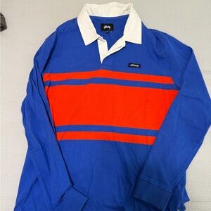 Stussy Royal Blue and White Polo